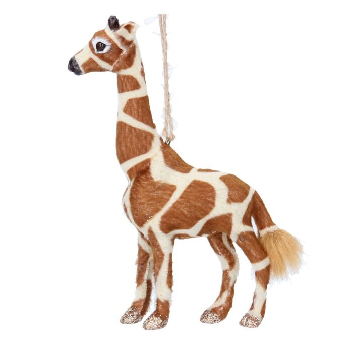 Gisela Graham Faux Fur Dec 15cm - Giraffe